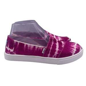 TOMS Alpargata Cupsole Slip On Shoes Fuchsia Rose Canvas Flats Womens 6.5